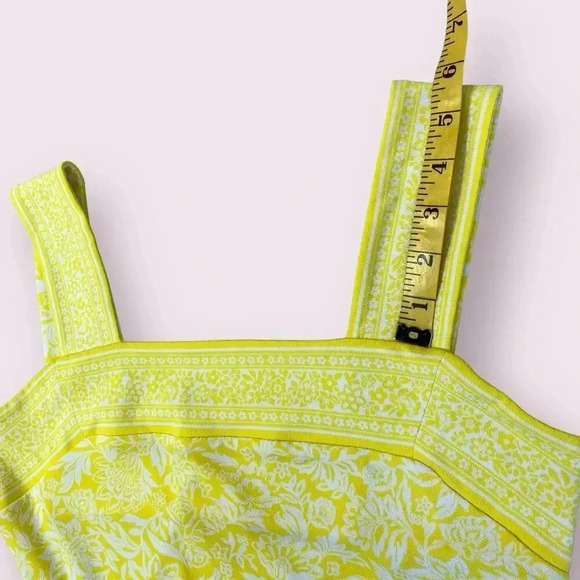 Michael Kors Sleeveless Floral Tiered Maxi Sundress Stretch Size S Yellow White - Picture 15 of 16
